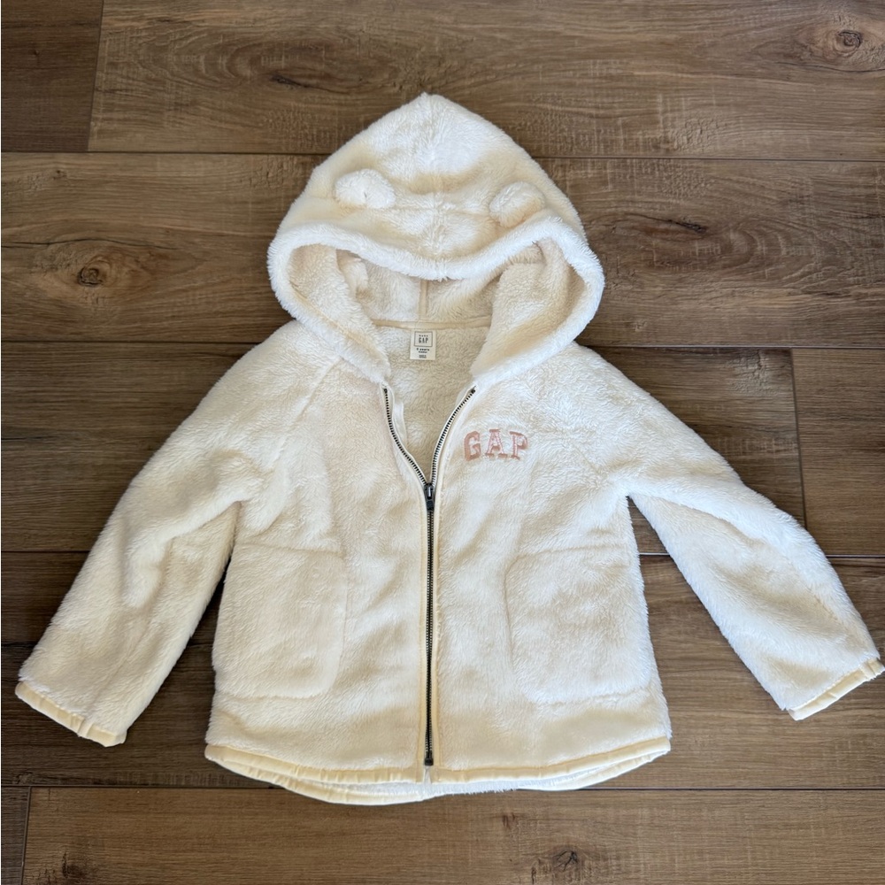 GAP Cream Fleece Hoodie with Ears